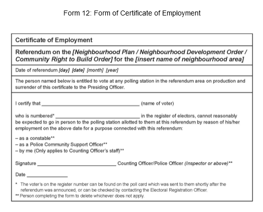 Form 12: Form of Certificate of Employment