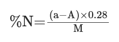 %N = ((a − A) × 0.28) / M)